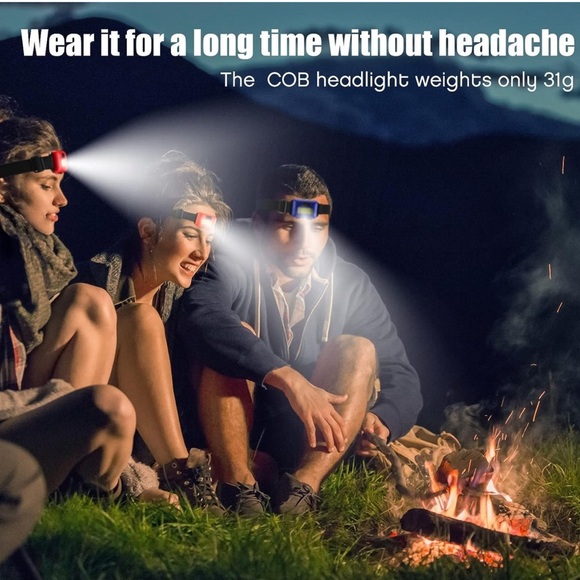 24 LED Headlamp Flashlight Cob Head‎ Light Bright Head Lamp - Picture 5 of 7